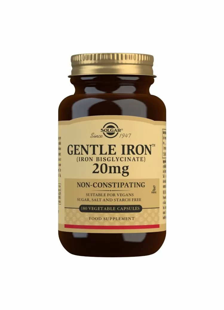 Solgar Gentle Iron 20 mg (bisglysinat) - 180 kaps.