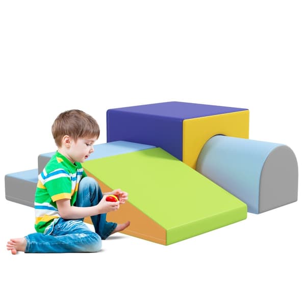 Myke byggeklosser Sett med 4 skumbyggeklosser Gigantiske byggeklosser Byggeleker Skumklosser for 1-3 år gamle barn Kunstskinn EPE