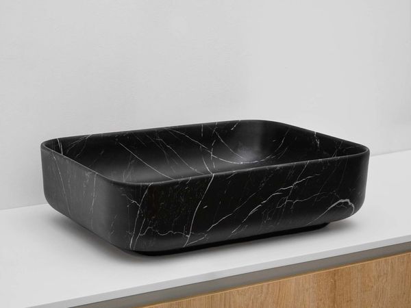 Riho Livit waskom rechthoekig 50x39cm zwart marmer