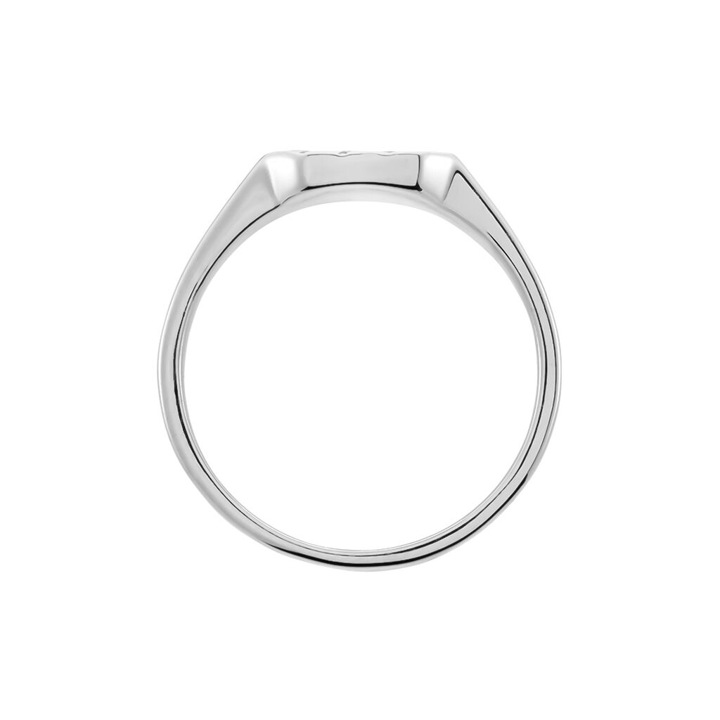 Chevalière Kaden Argent Blanc Oxyde De Zirconium Noir