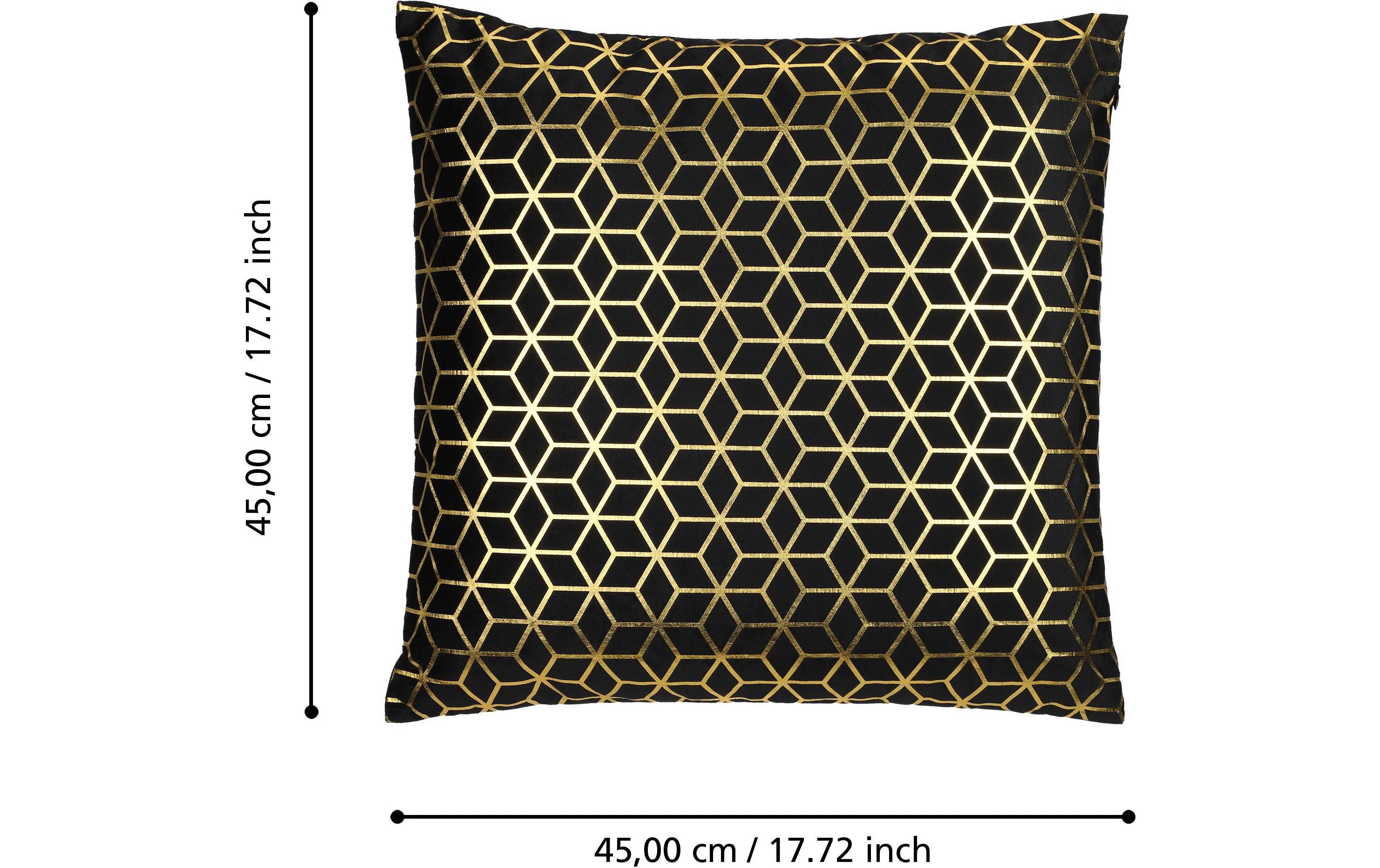 Kissen Singu 45 x 45 cm, Gold/SchwarzSofakissen