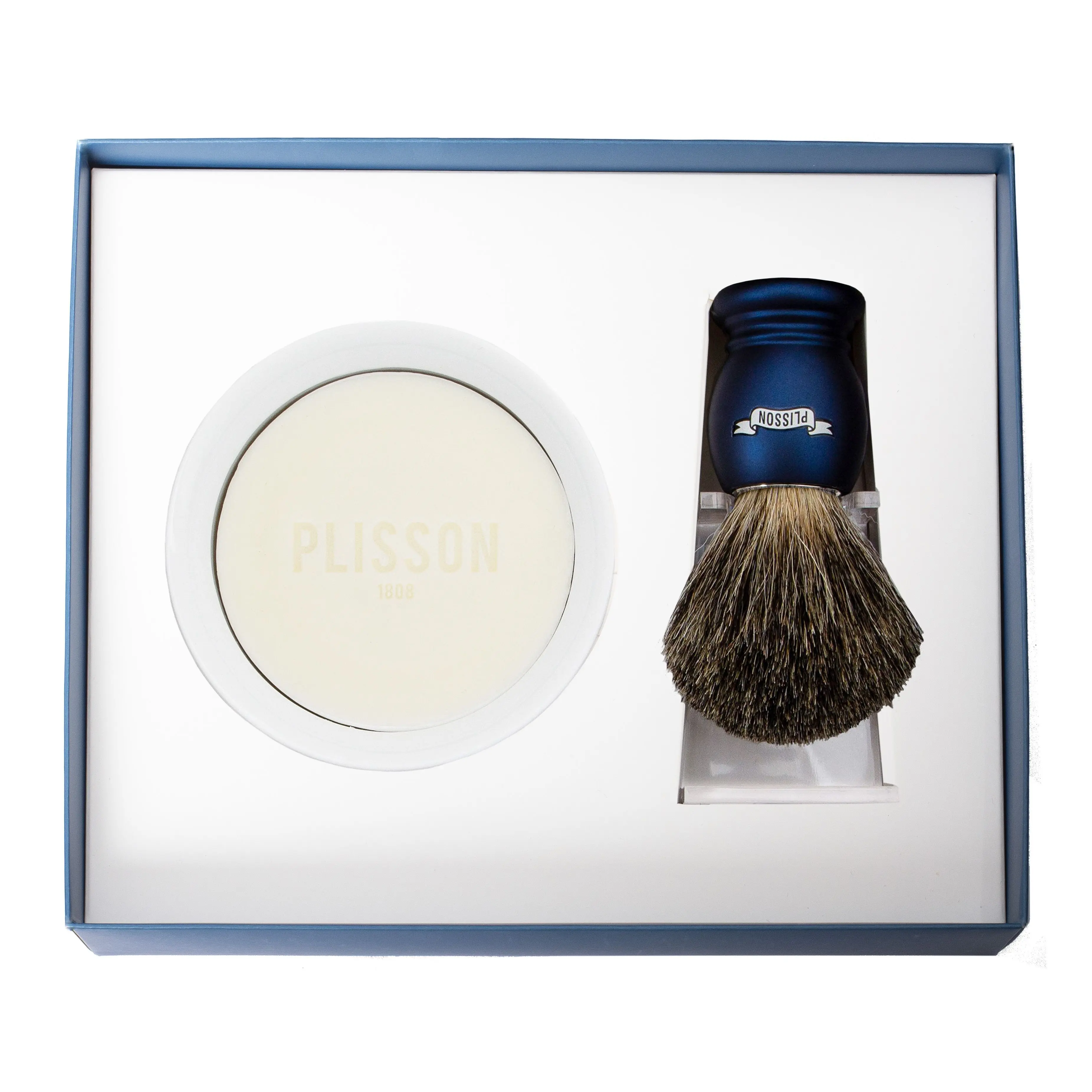 Plisson - Le Rasage Coffret Initiation: Blaireau Noir, Bol porcelaine et Savon à Raser Savon 100g - Rasage / après-rasage