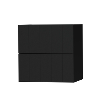 Tiger Maryport Badkamermeubelset 60 cm Mat zwart met matzwarte polybeton wastafel en matzwarte grepen