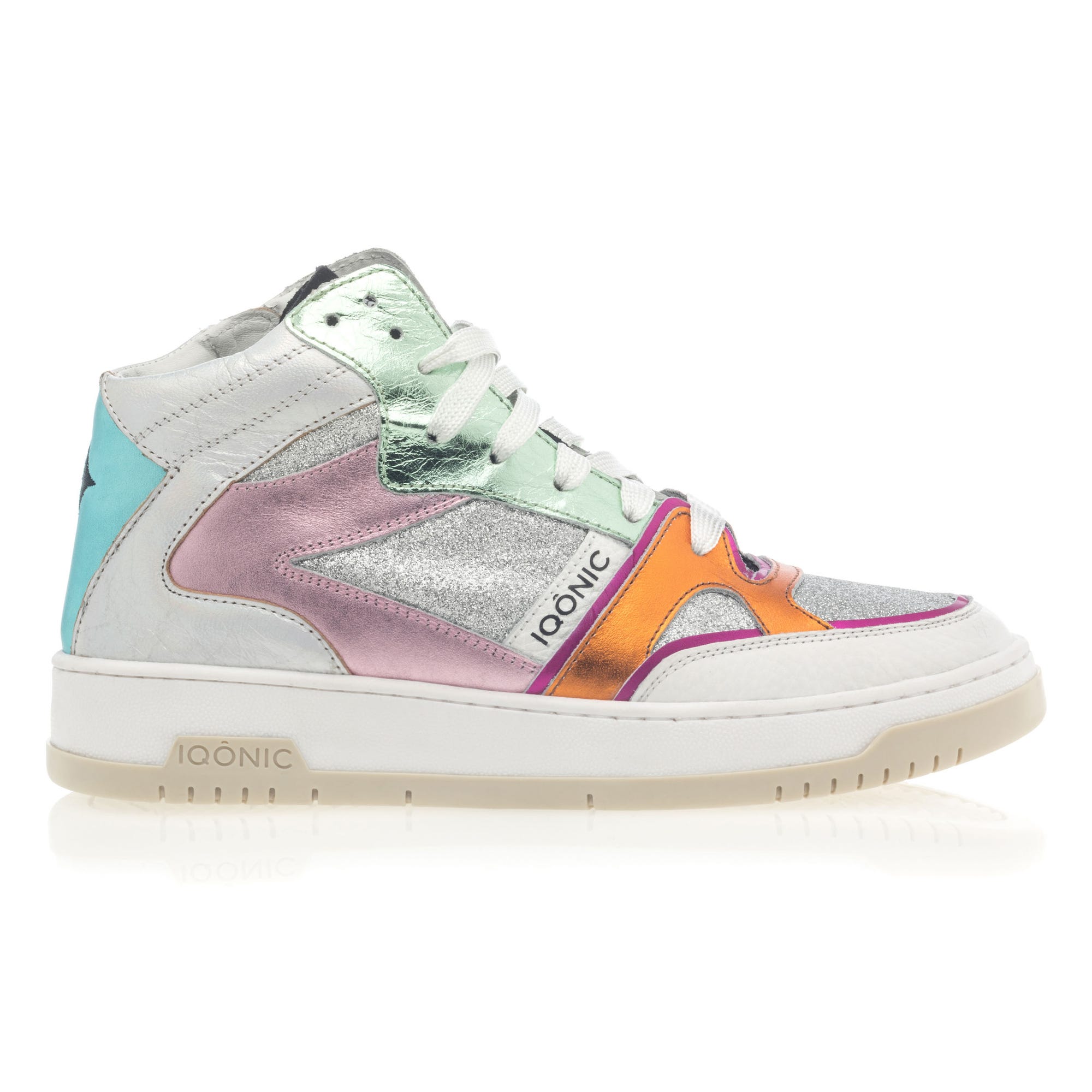 Baskets hautes Femme argent