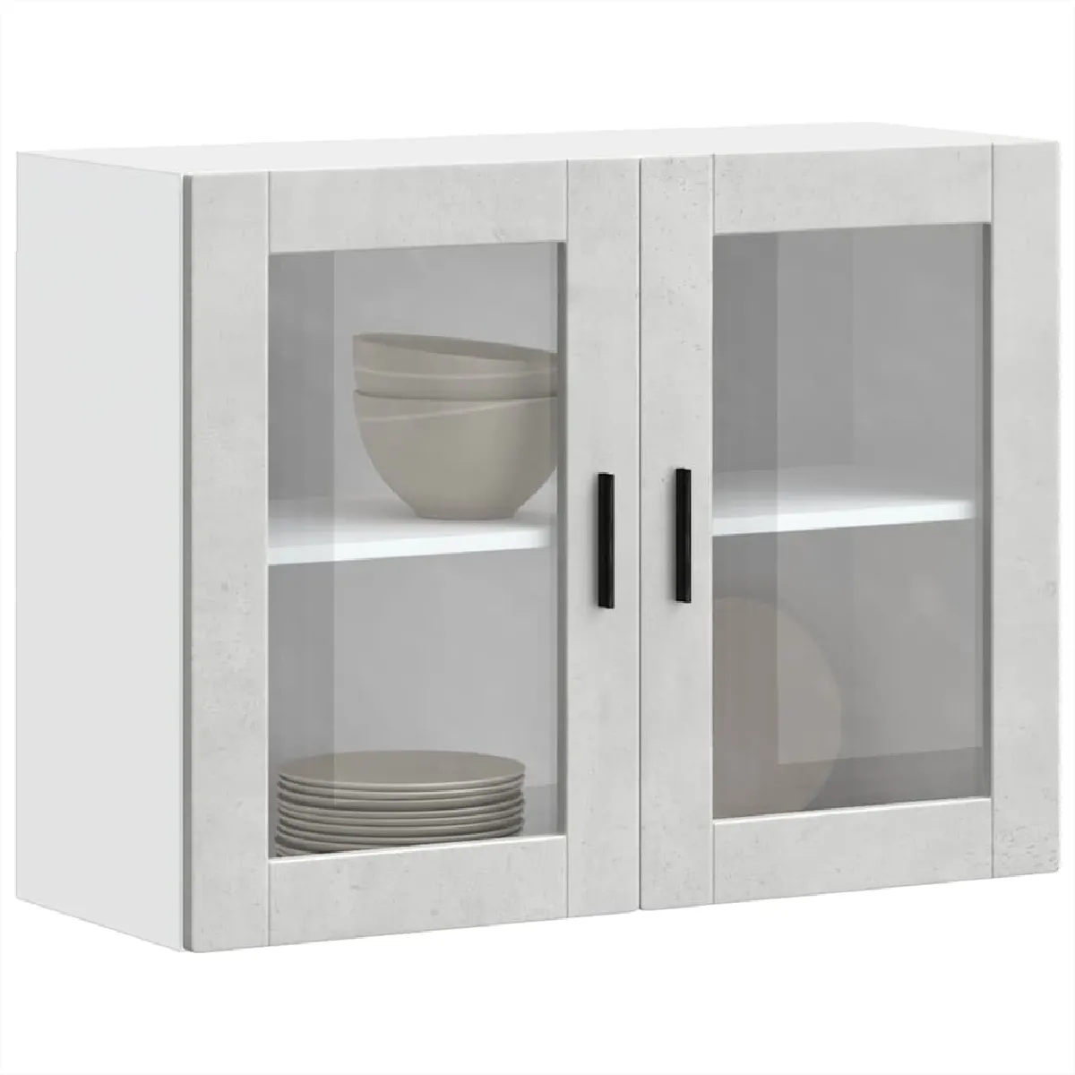vidaXL Armoire Murale de Cuisine Porto Gris Béton