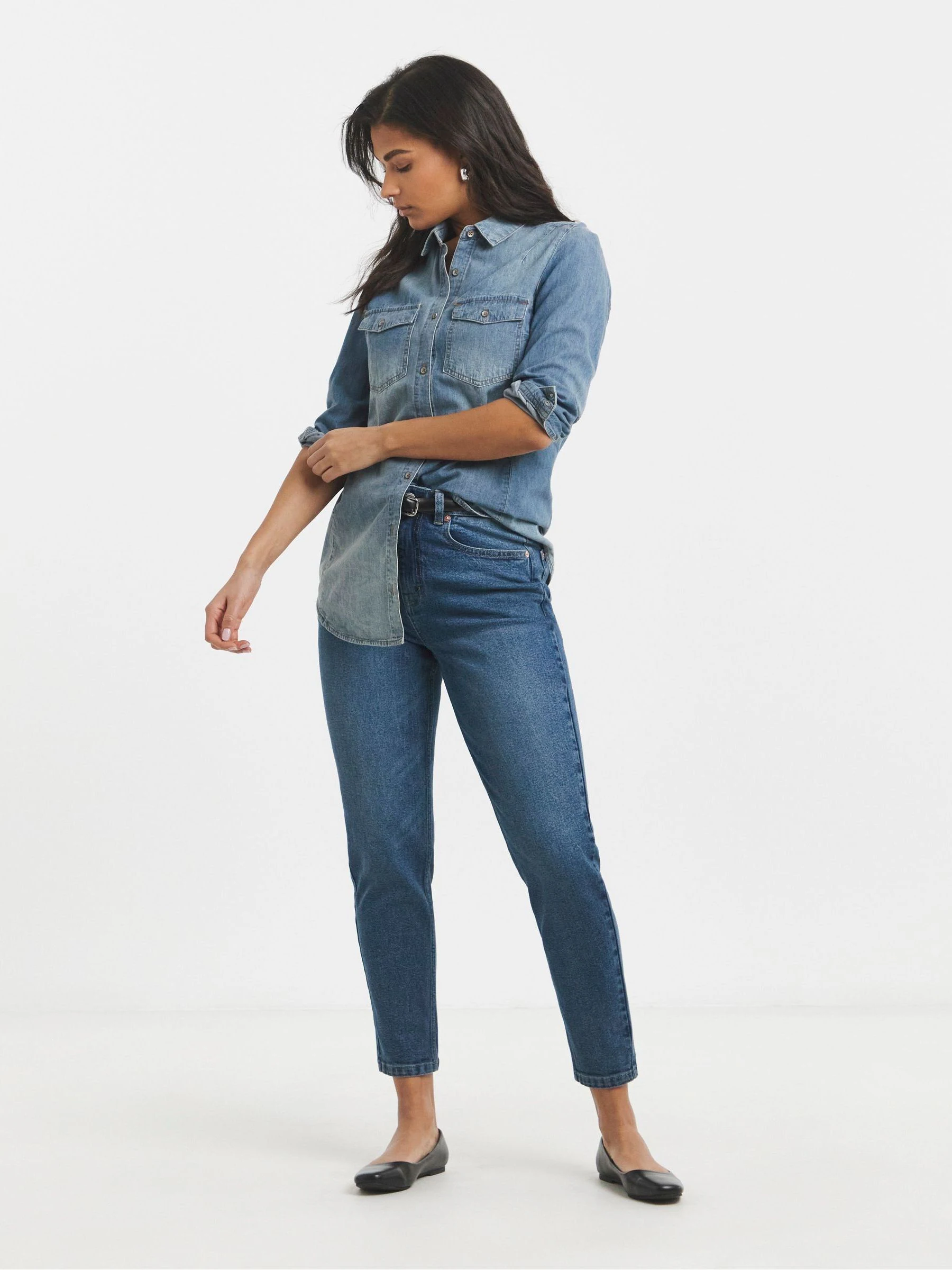 Blauw - Simply Be 99/1 Loose Mom Jeans