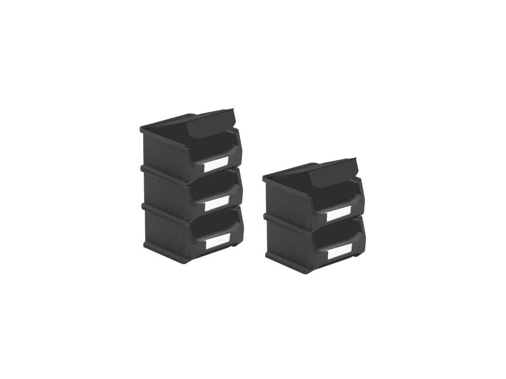 PROREGAL Value Pack 5 x Geleidende opbergdoos 1.0 met deksel HxBxD 6 x 10 x 10 cm 0,4 liter ESD-opslagcontainer Opbergdoos