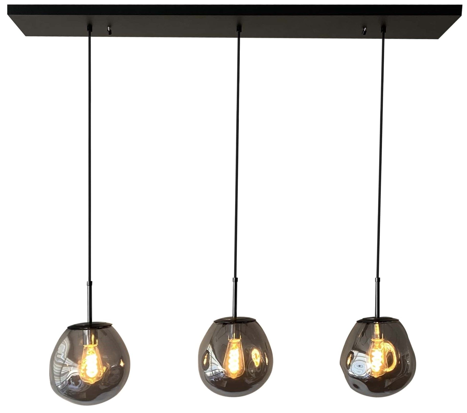 Hanglamp 3-lichts Smoked Boaz B120 x D20 cm