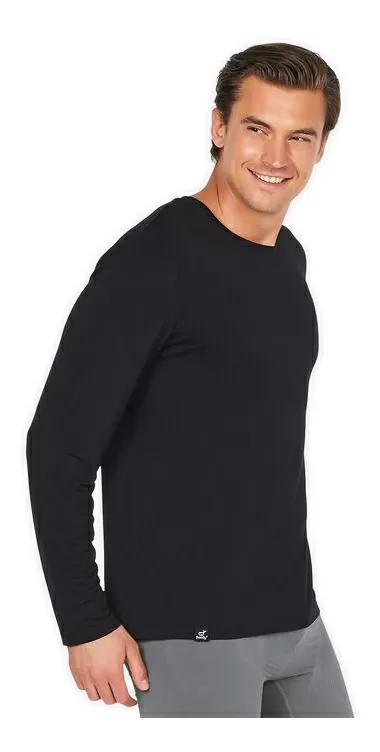 Boody Men's Long Sleeve Crew Neck T-Shirt, sort