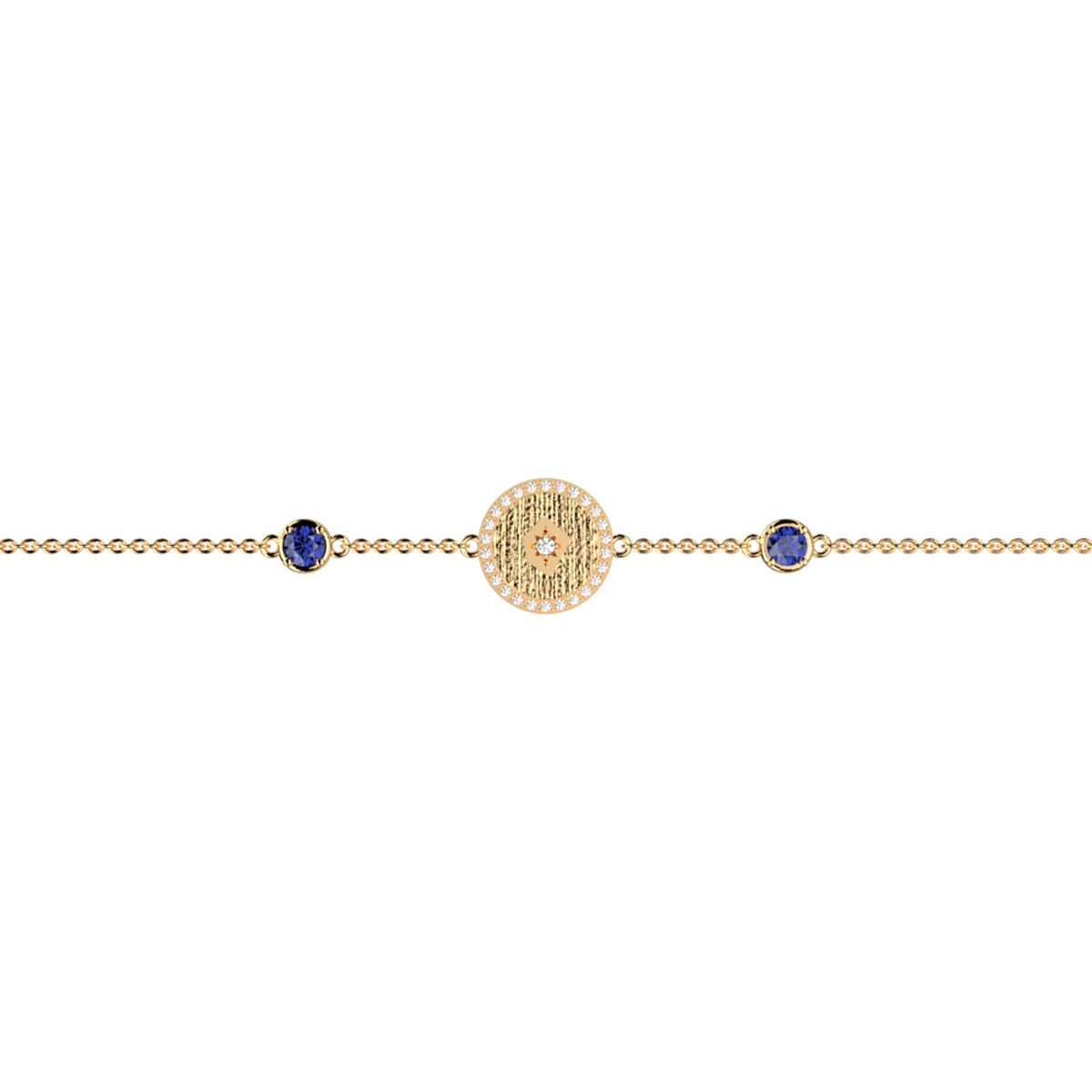Bracelet souple Les Cadettes Birthstones SeptembrePierre de naissance Couleur bleu Saphir