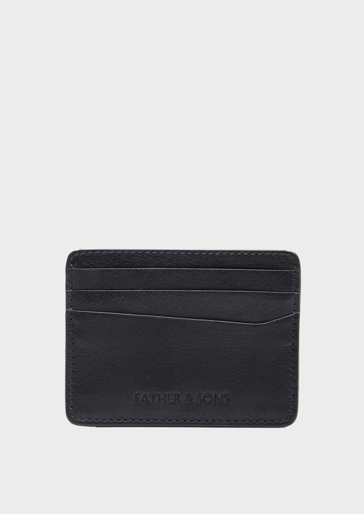Porte-cartes en cuir bleu marine