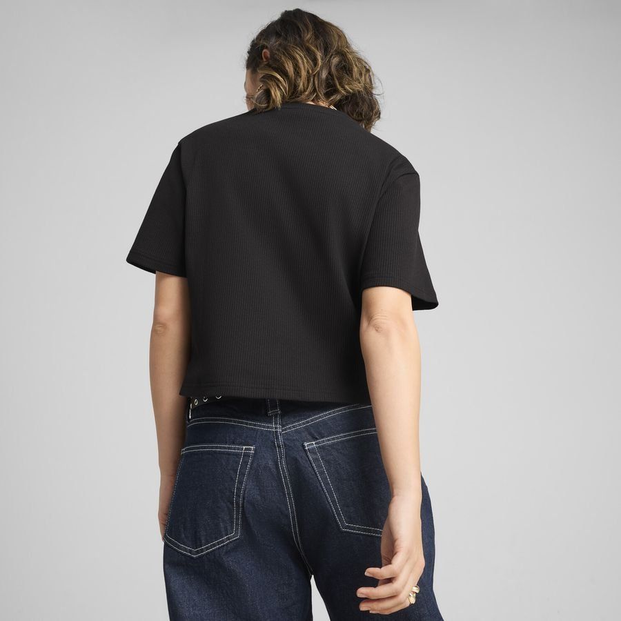 Puma WARDROBE ESS Geripptes Relaxed Fit T-Shirt