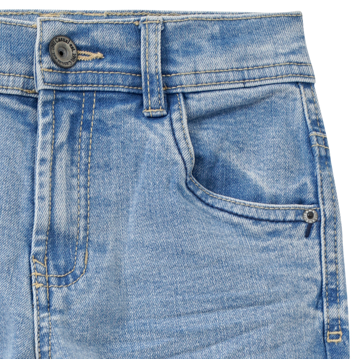Topolino Jungen Straight-Jeans mit Ziernähten hellblau