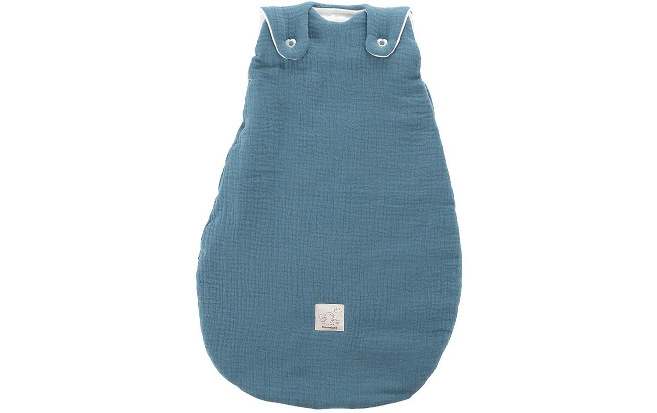 Baby-Ganzjahresschlafsack jeansblau 62/68Hochwertiger Babyschlafsack aus Baumwollmusselin