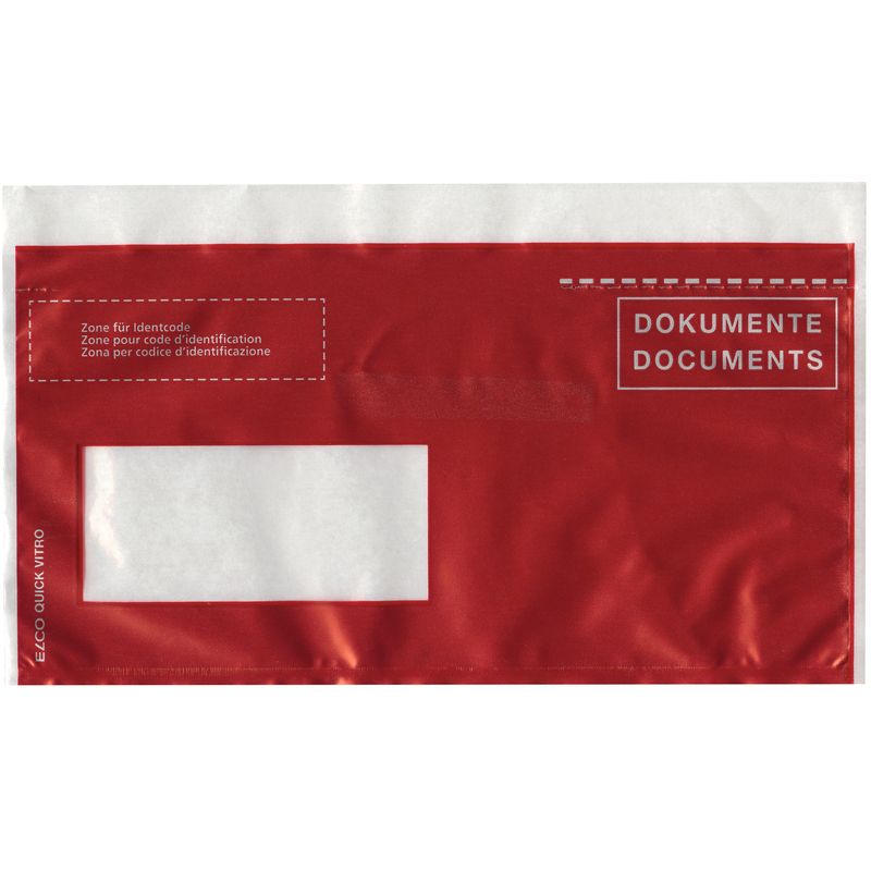 Elco Dokumententaschen Quick Vitro, C5/6, Fenster links, 250 Stück