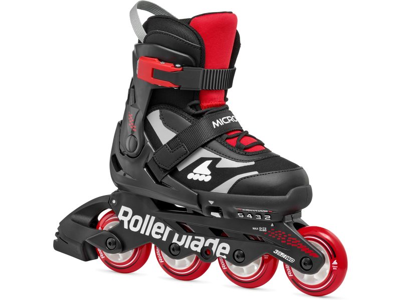 ROLLERBLADE Inline-Skates Microblade Schwarz/Rot, 33-36.5 Verstellbare Inline-Skates für Kinder