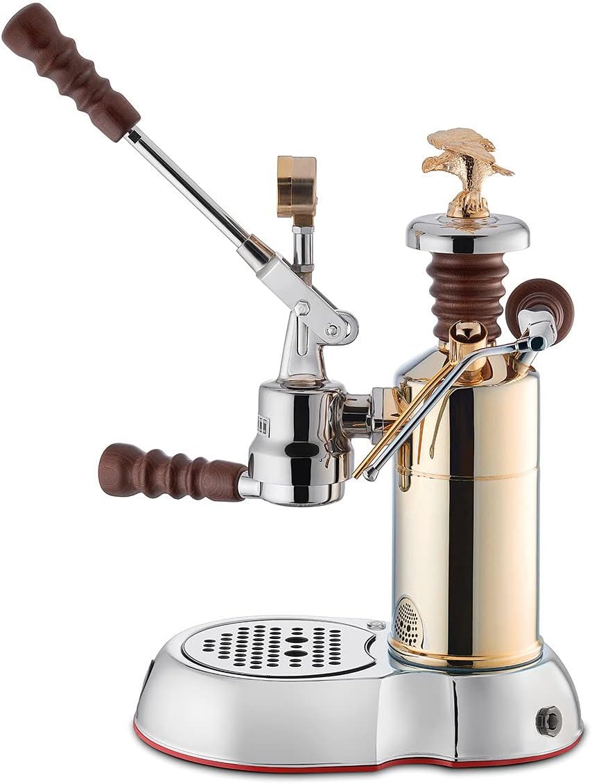 La Pavoni Handhebelmaschine Esperto Competente Chrom-Gold Espresso-Automat