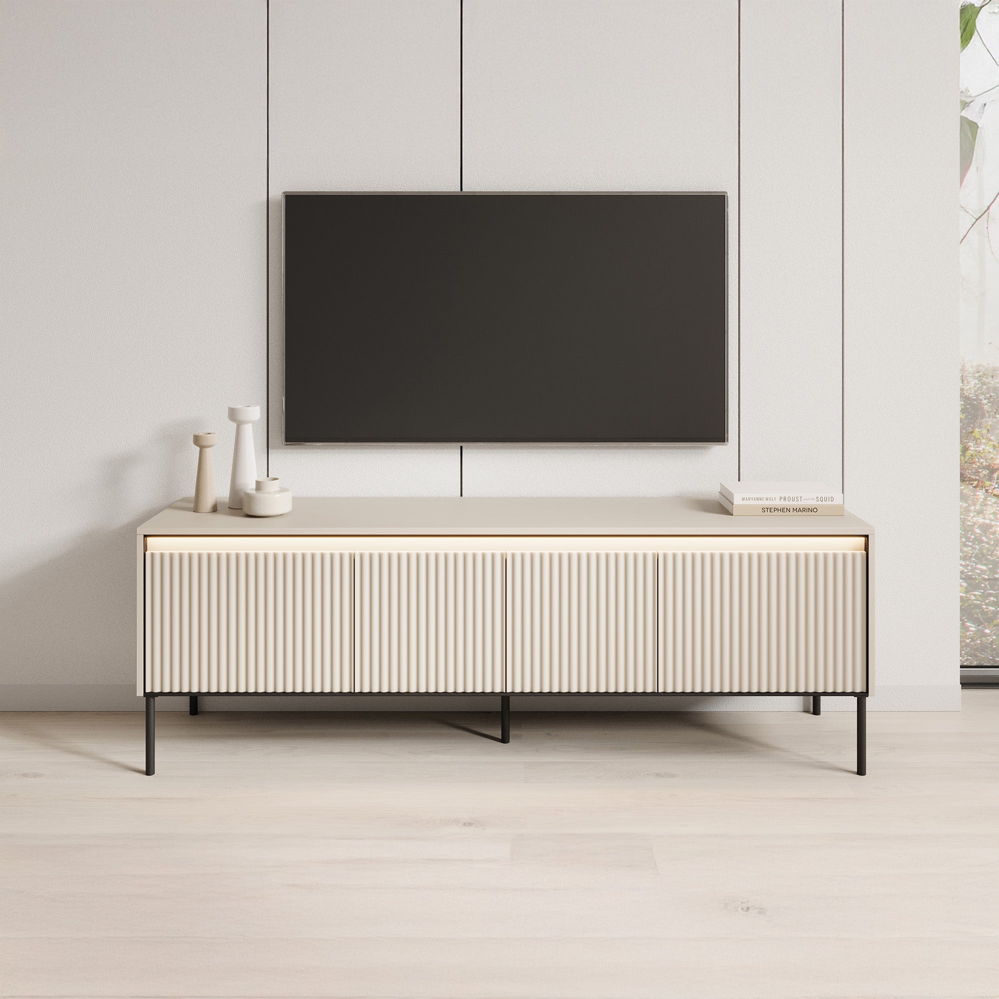 Timoteo - TV-Meubel - Beige - 167x40x56 cm