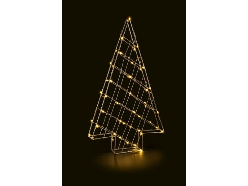 STT Tischdeko Svenja Star 3D Baum, 45 cm, Gold LED Weihnachtsdekoration