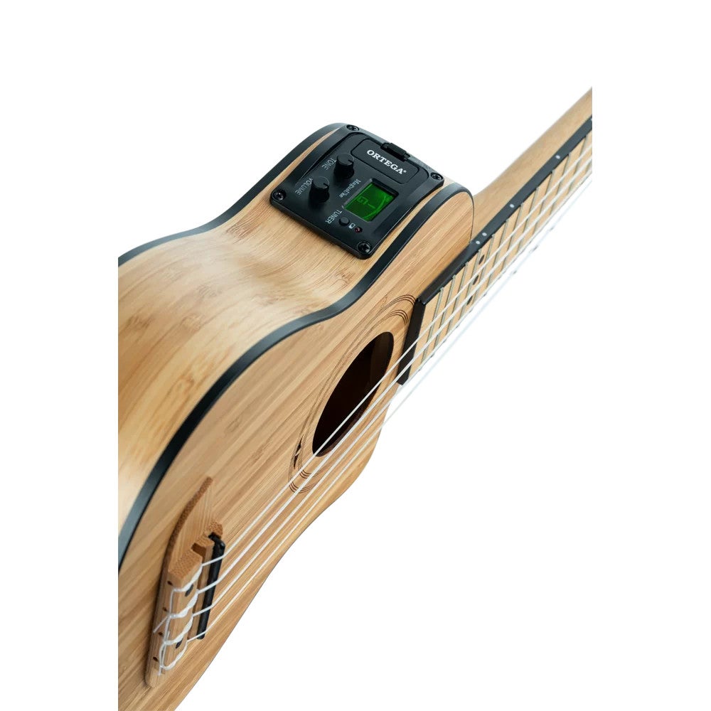 Ortega RUNAB-SO Bamboo Series Soprano Size Ukulele Natural E/A sopraan ukelele met gigbag