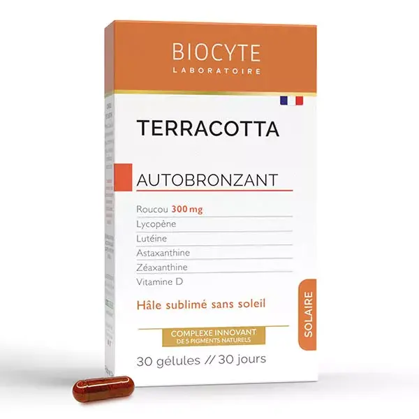 Biocyte Terracotta Solaire Autobronzeador Bronzeado Intensificado Sem Sol 30 cápsulas