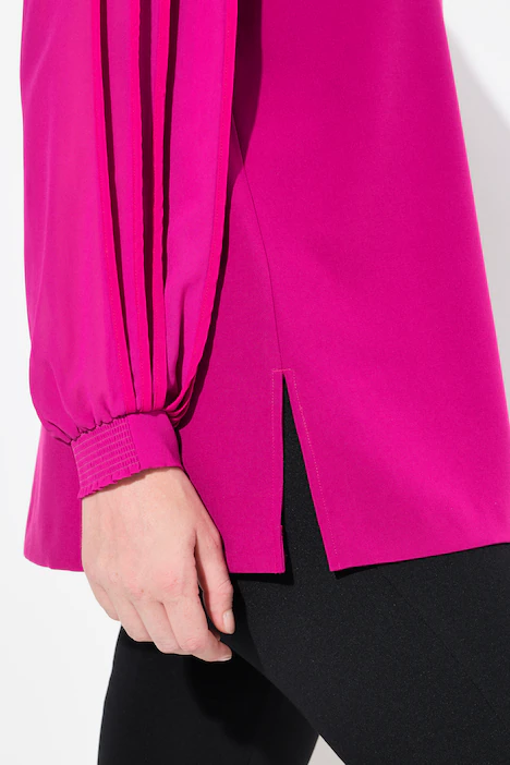 Tunika, A-Linie, Chiffon-Langarm, V-Ausschnitt, magenta