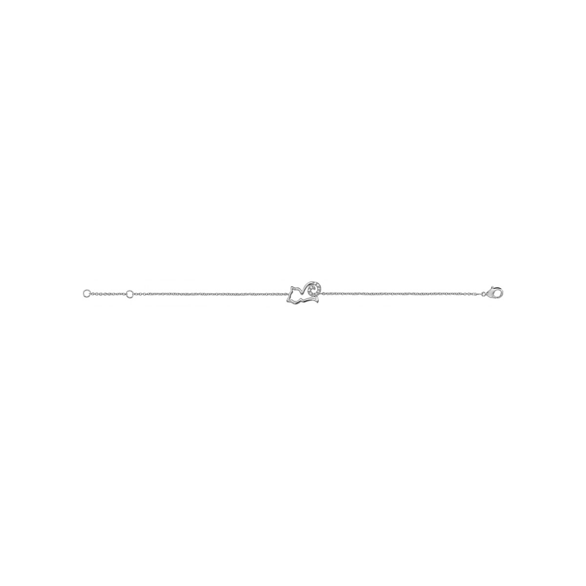 Bracelet Chat - Argent et oxydes blancs