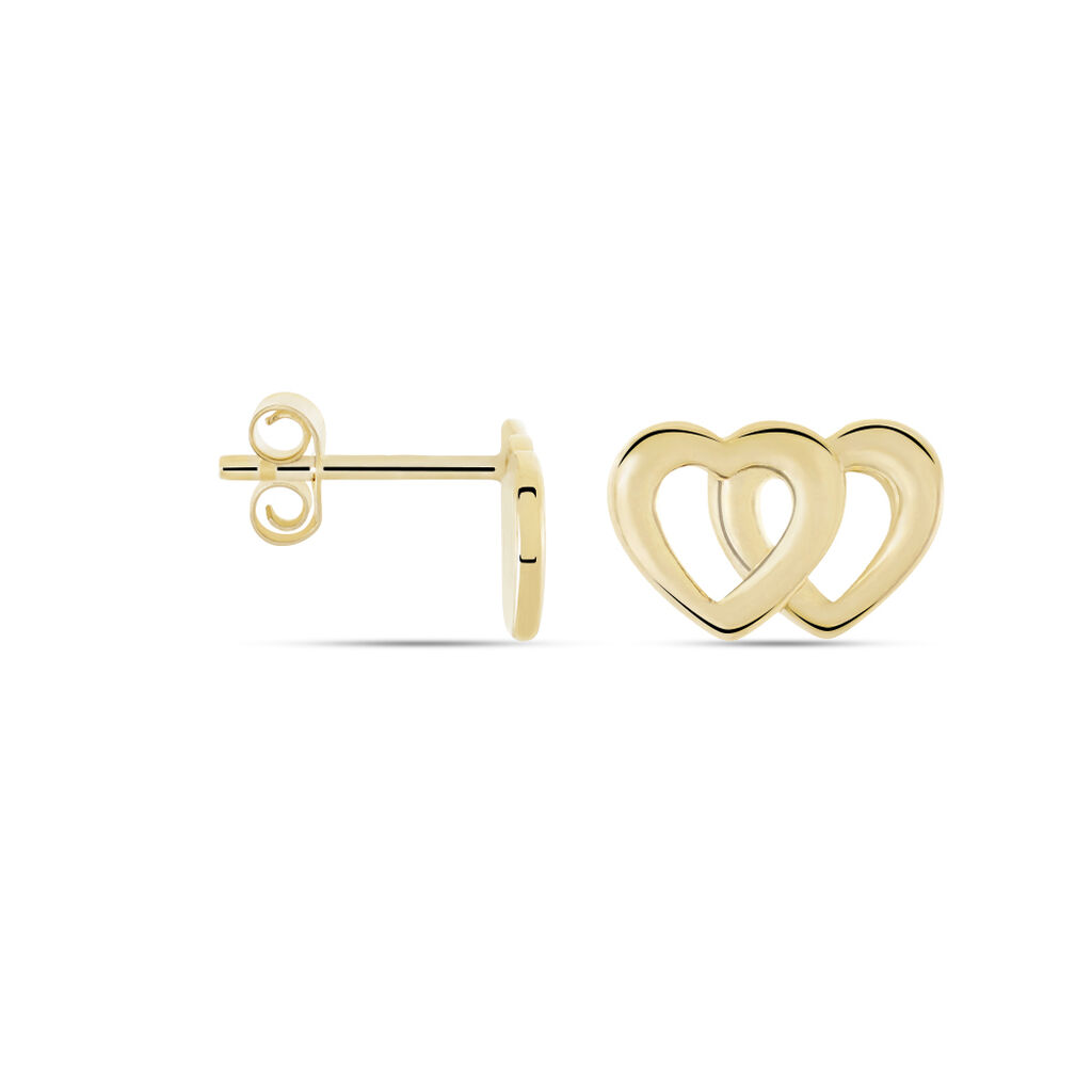 Boucles D'oreilles Puces Marie-laureae Plaque Or Jaune