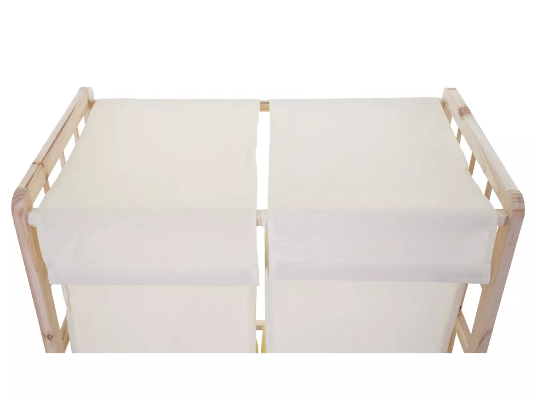 Collecteur de linge MCW-B60, brun clair, couvercle crème