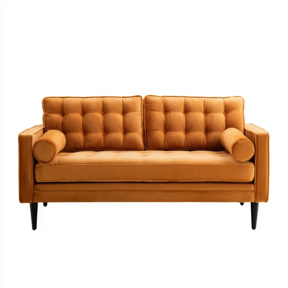 Zweisitzer-Sofa Samt 180x85x90 cm – Orange – Modernes Design