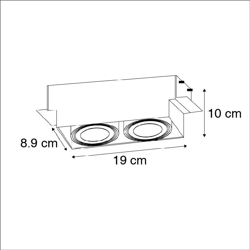 Inbouwspot wit GU10 draai- en kantelbaar trimless 2-lichts - Oneon