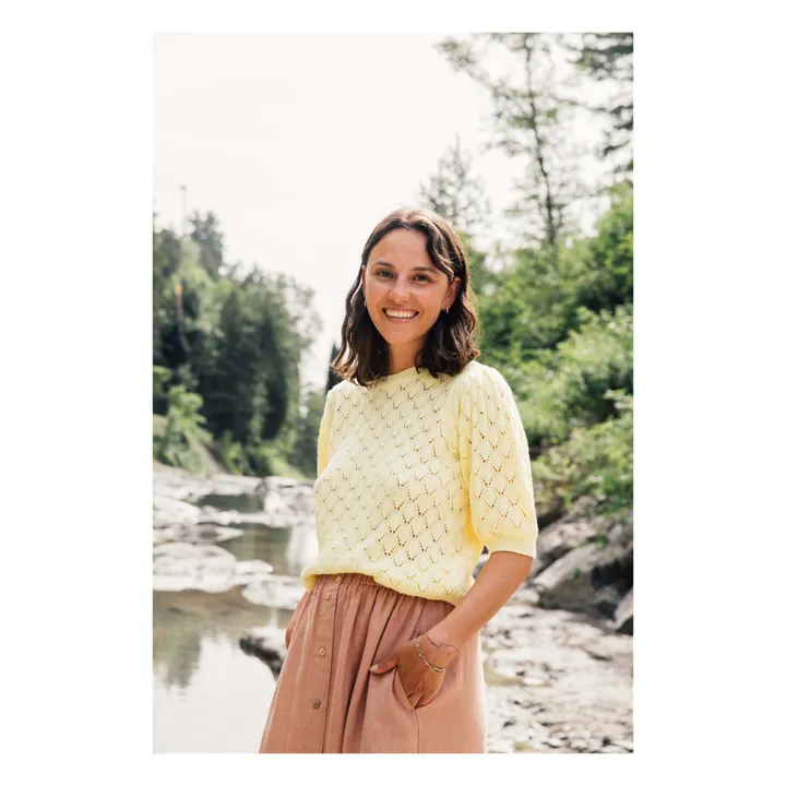 Matona Pull Ajouré Coton Bio | Jaune pâle