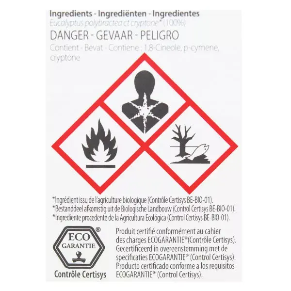 Pranarom Huile Essentielle Bio Eucalyptus à Cryptone 10ml