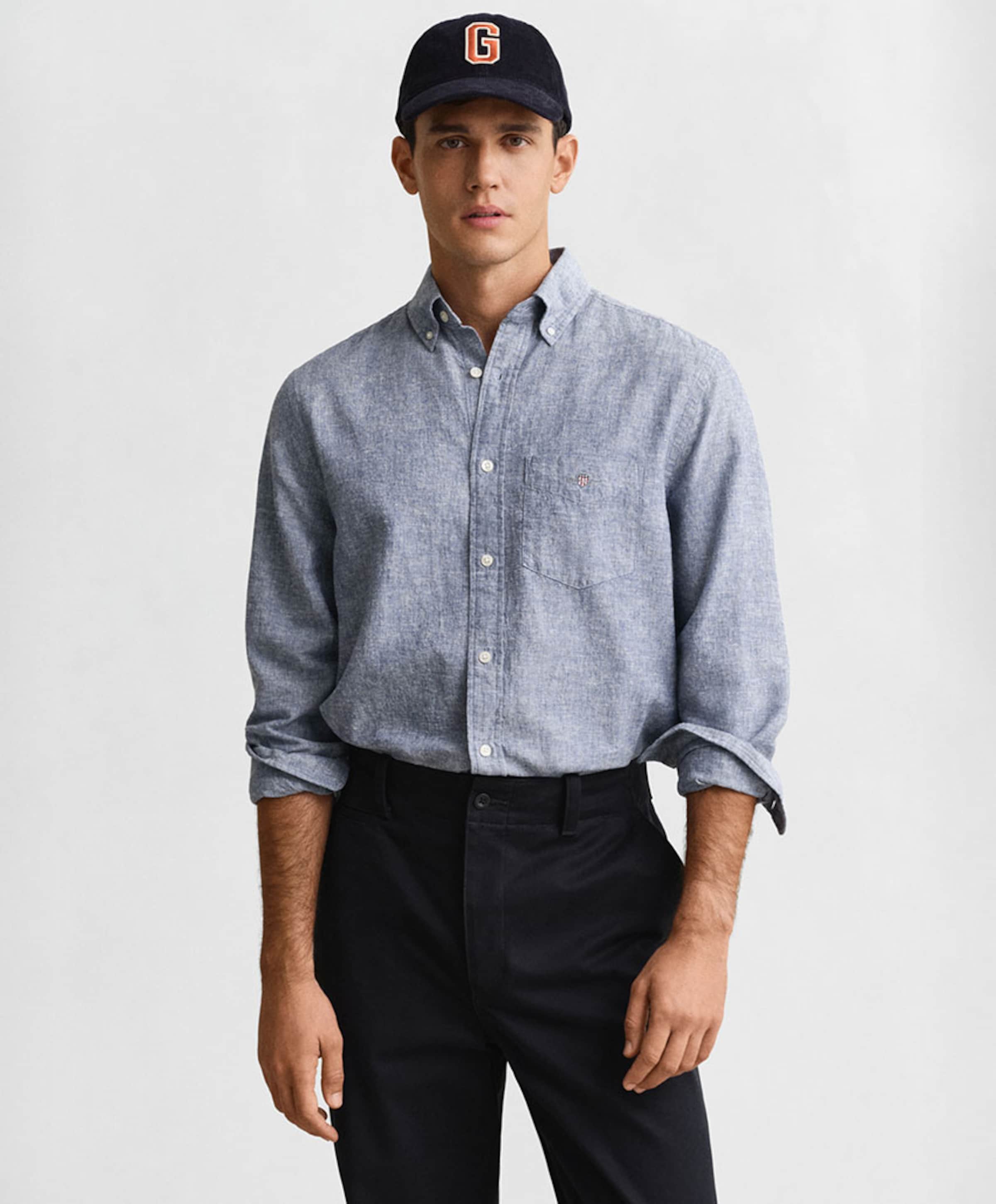 Gant Heren overhemd lange mouw blauw