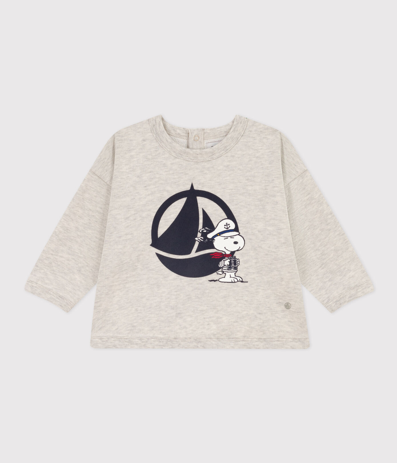 Sweatshirt Petit Bateau X Snoopy en molleton bébé