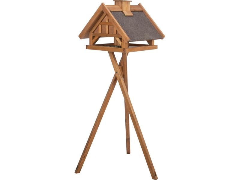 Trixie Futterspender Natura, 1.45 m, Braun Vogelfutterhaus mit Ständer