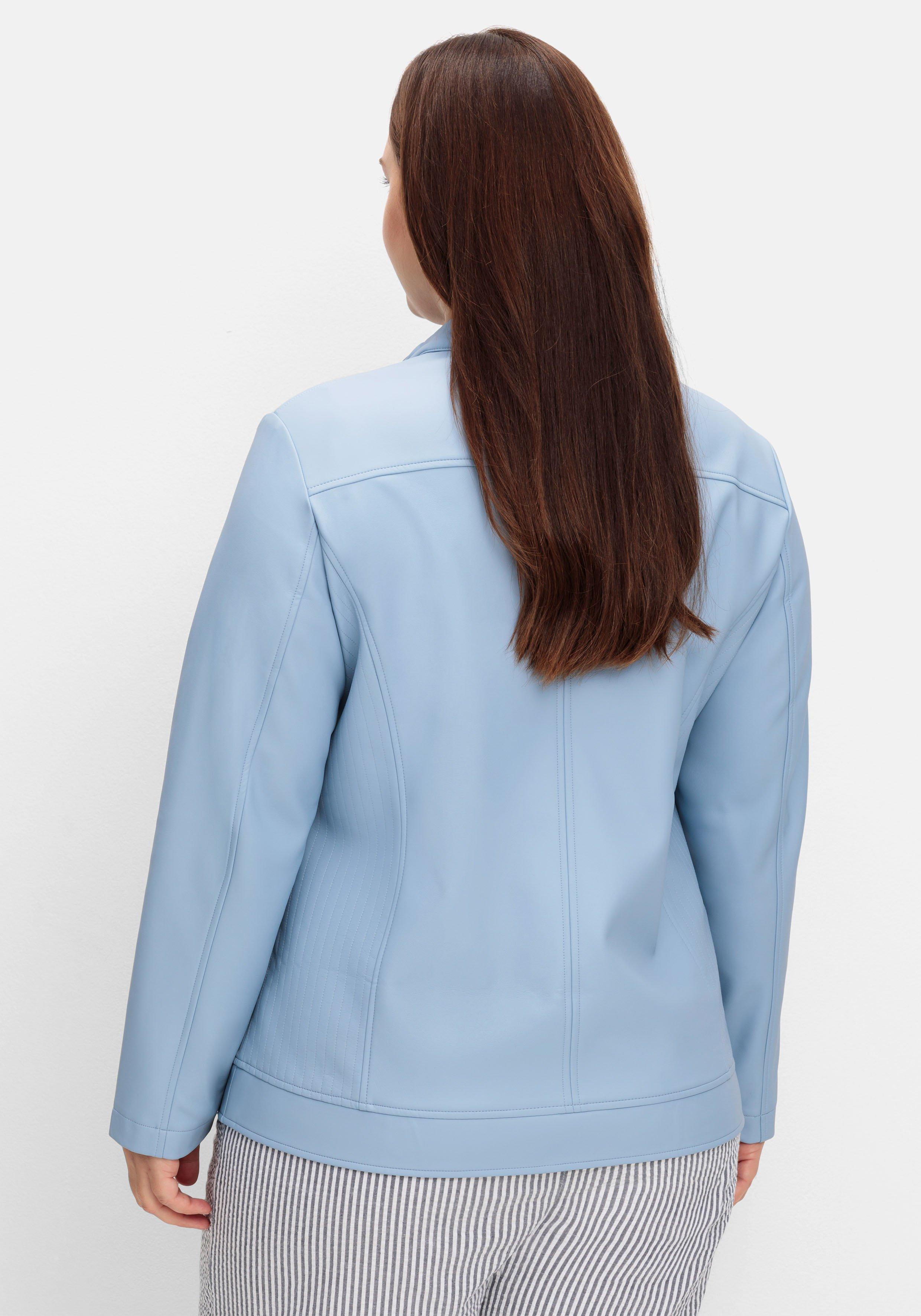 Jacke mit Stehkragen, aus Lederimitat
