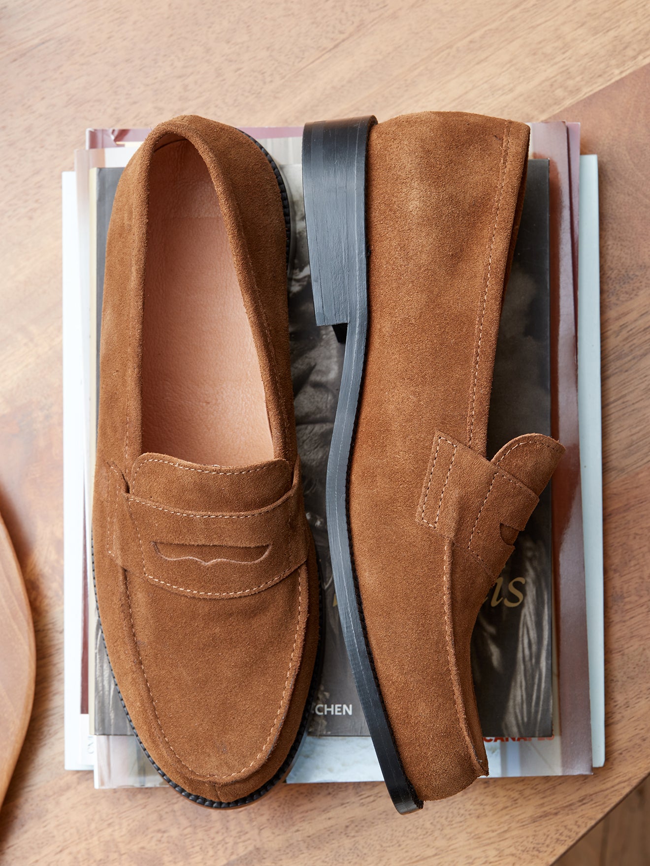 Mocassins croûte de cuir homme