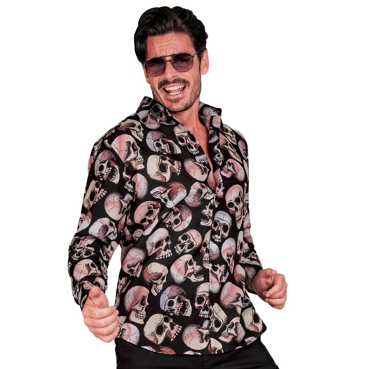 Halloween Blouse Heren Schedel
