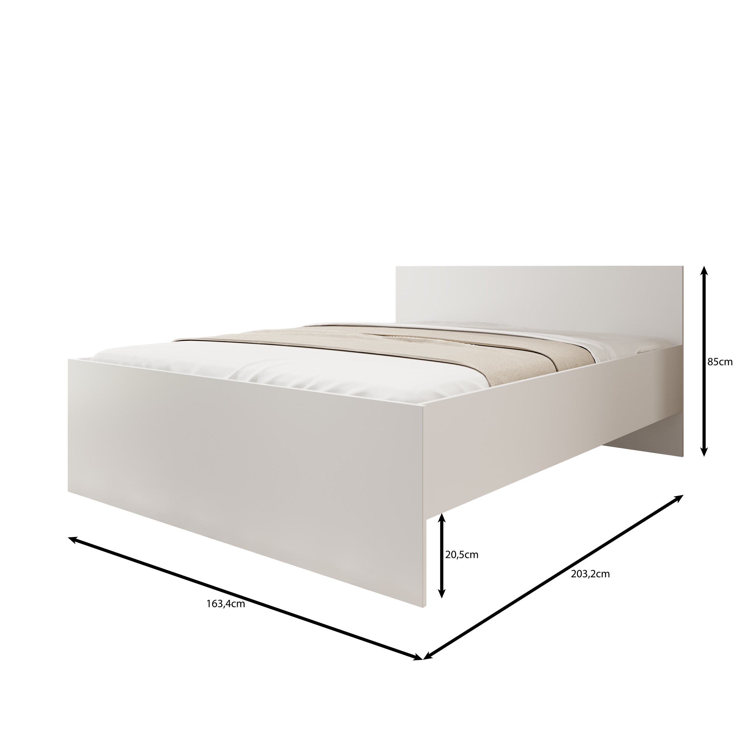 Montalo - Tweepersoonsbed - Wit - 160x200 cm