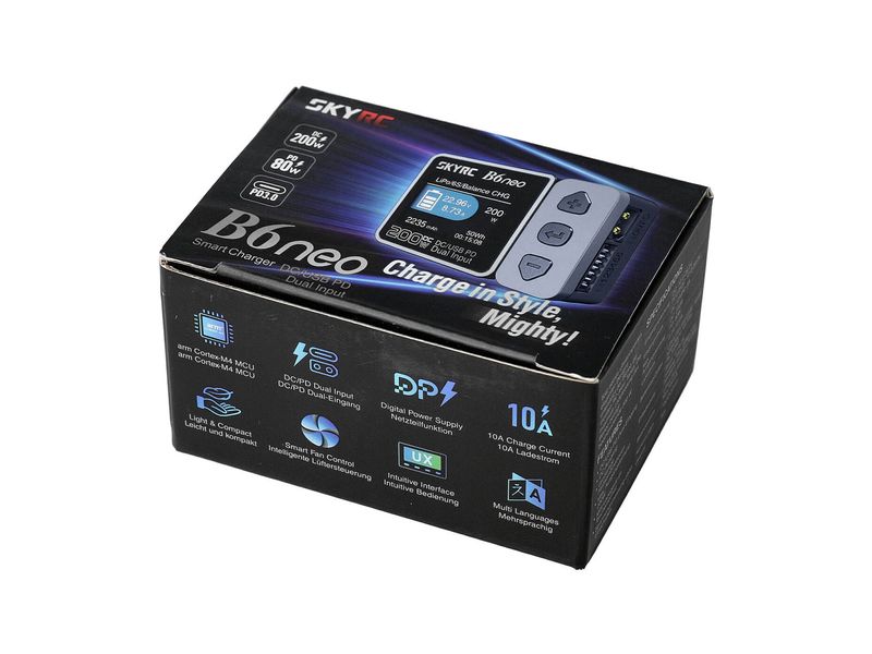 SKYRC Ladegerät B6neo, 200W DC, 1-6S Grau Kompaktes Modellbau-Ladegerät für LiPo und NiMH Akkus