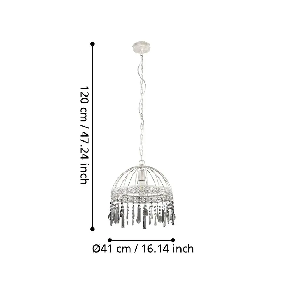 EGLO Steeleville Hanglamp - E27 - Ø 35 cm - Wit/Bruin