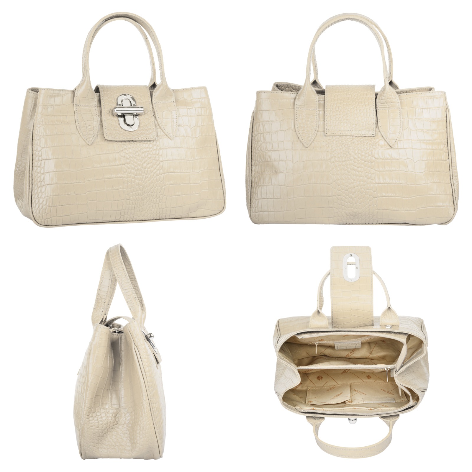 Cluty Henkeltasche echt Leder, Made in Italy