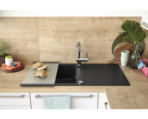SCHOCK Epure D-100 spoelbak, 860 x 500 mm, nero EPUD100AGNE