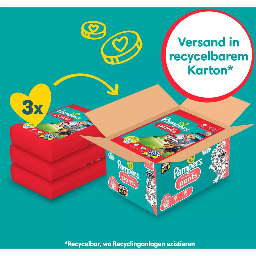 Pampers Baby-Dry Pants Paw Patrol, Gr. 6 Extra Large 14-19kg, Monatsbox (1 x 138 Pants)