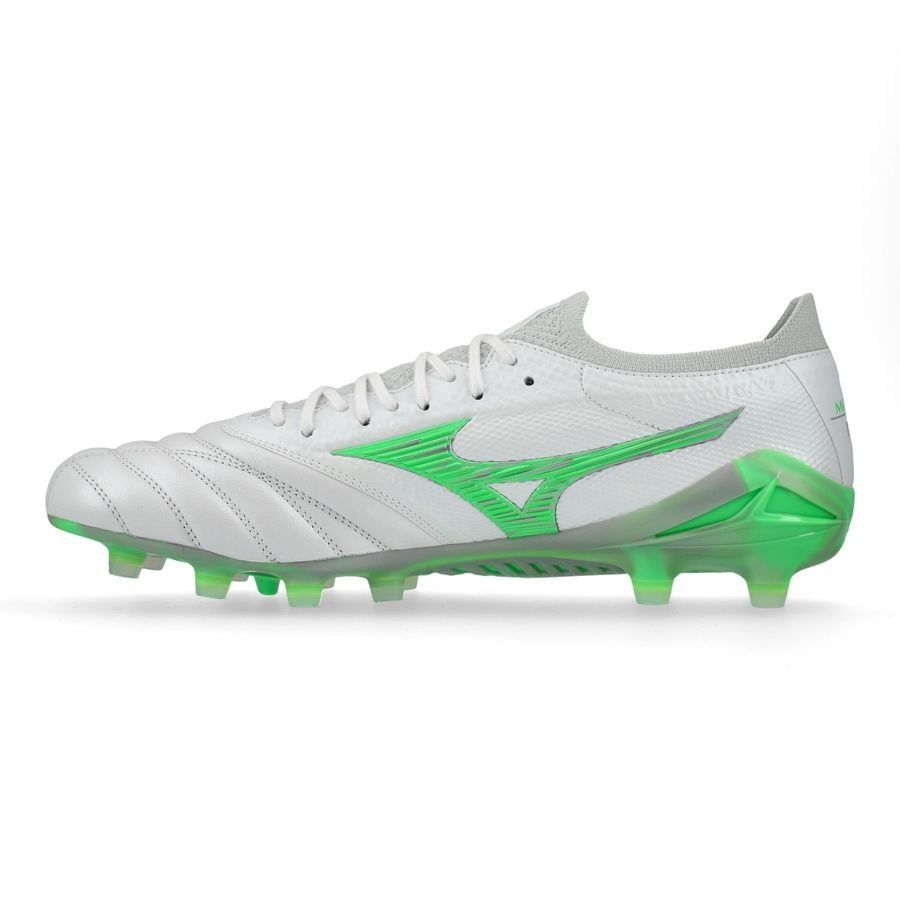 Mizuno Morelia Neo IV Beta Made in Japan FG/AG Frontier - Blanc/Vert Néon/Cool Gray