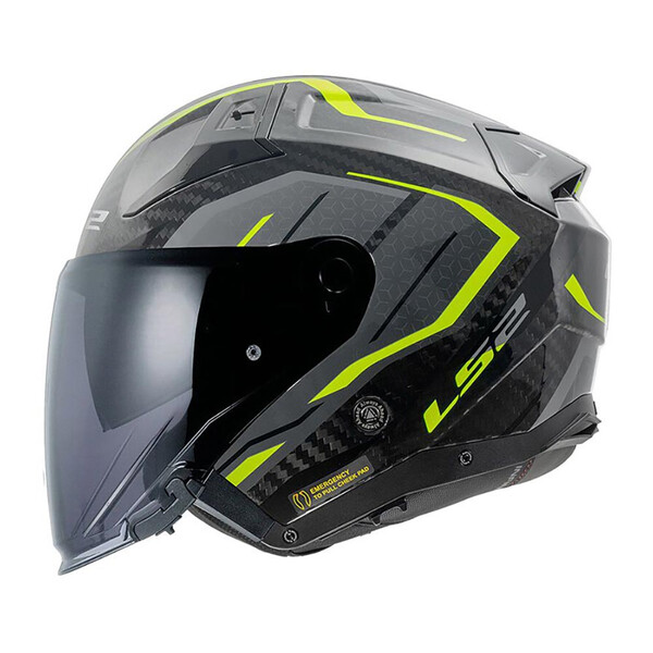 LS2 - Casque OF603 Infinity II Urus Jaune fluo / Carbone / Brillant