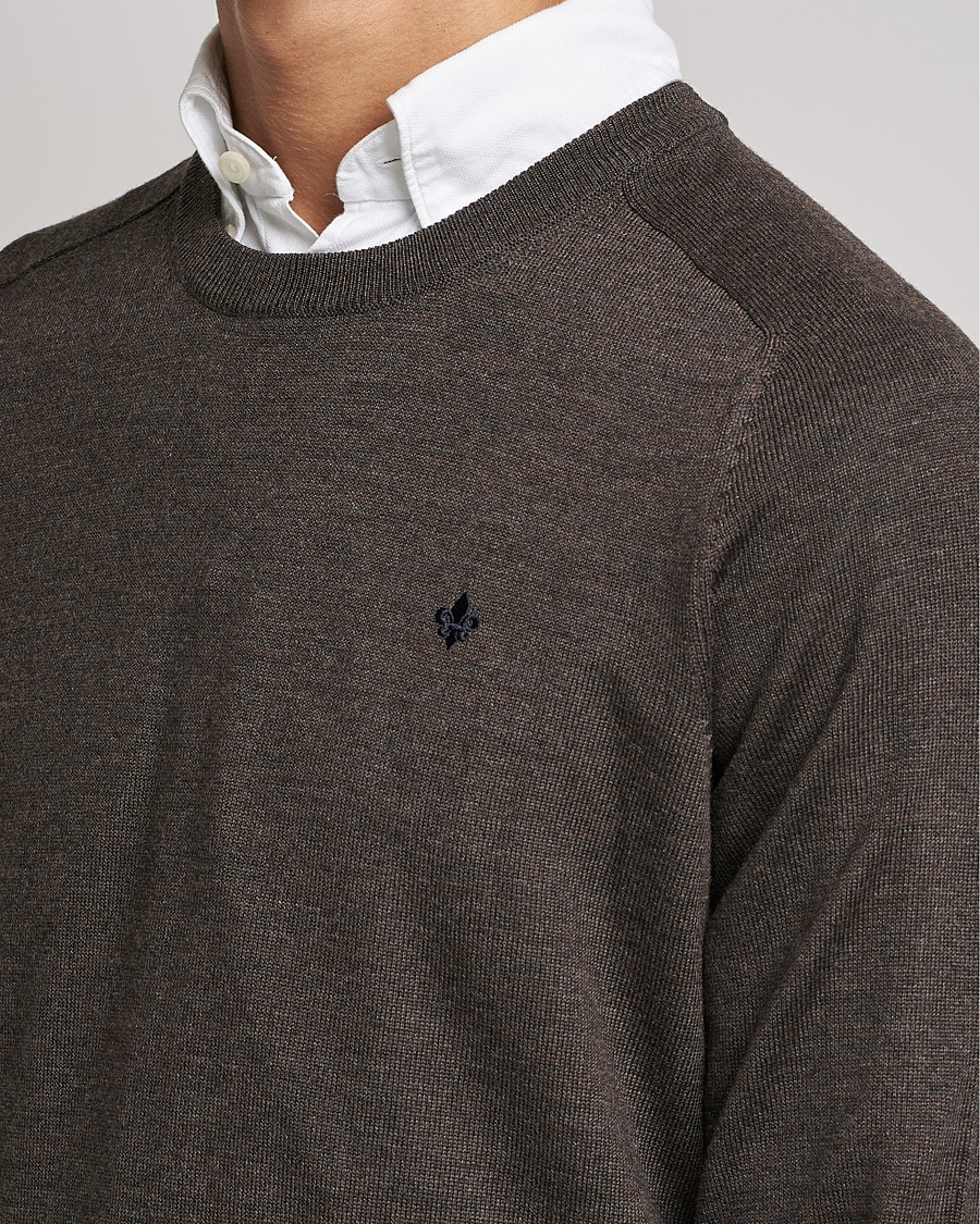 Morris Merino O-neck Brown Melange