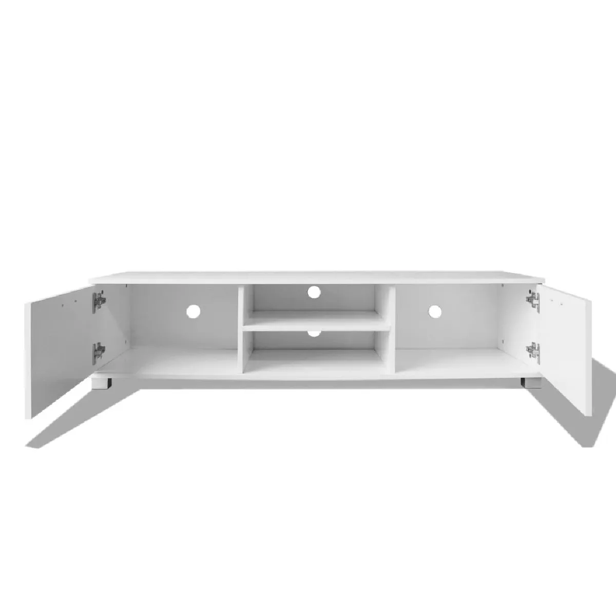 Helloshop26 Meuble TV 140 cm haute brillance blanc