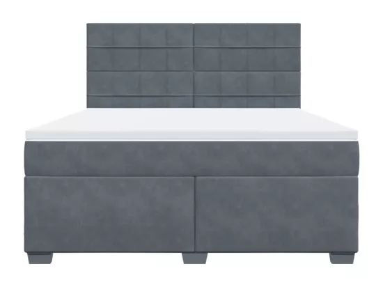 Sommier à lattes de lit et matelas Gris foncé 180x200cm Velours